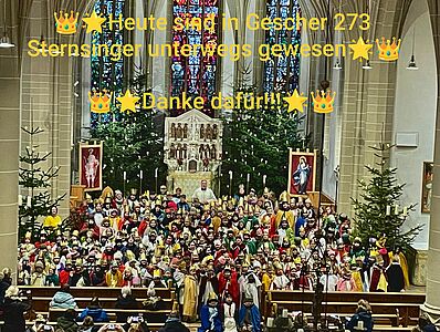 In Gescher zogen heute 273 Sternsinger bei Schnee und Regen von Haus zu Haus. // © Frau Gevers